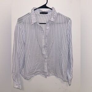Lightweight striped button down